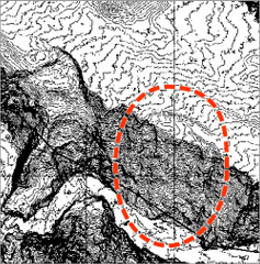 地すべり地の判読例
